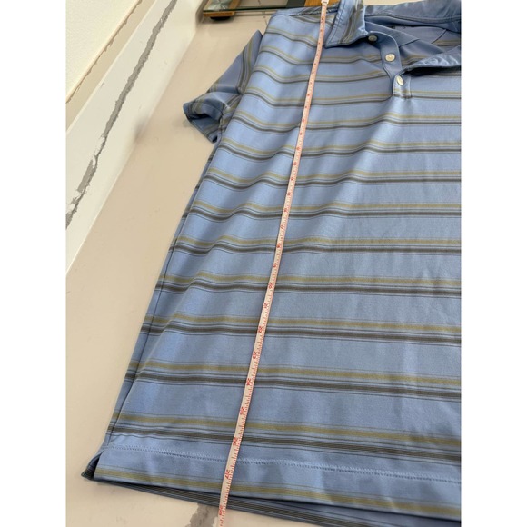 Nike Golf Men's‎ Polo Striped Size Large Blue Gold - Picture 7 of 7